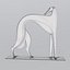 3D greyhound art deco