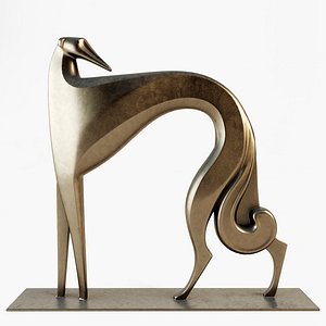 3D greyhound art deco