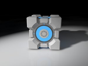 Free Obj Model Weighted Companion Cube Portal