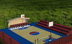 court basketball arena 3D model
