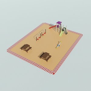 Low Poly Playground Park model