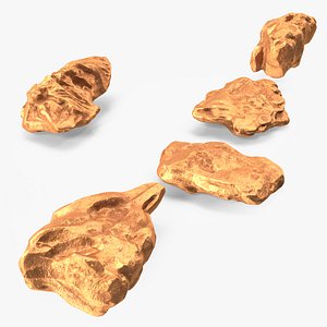 3D model Copper Natural Minerals Small Stones