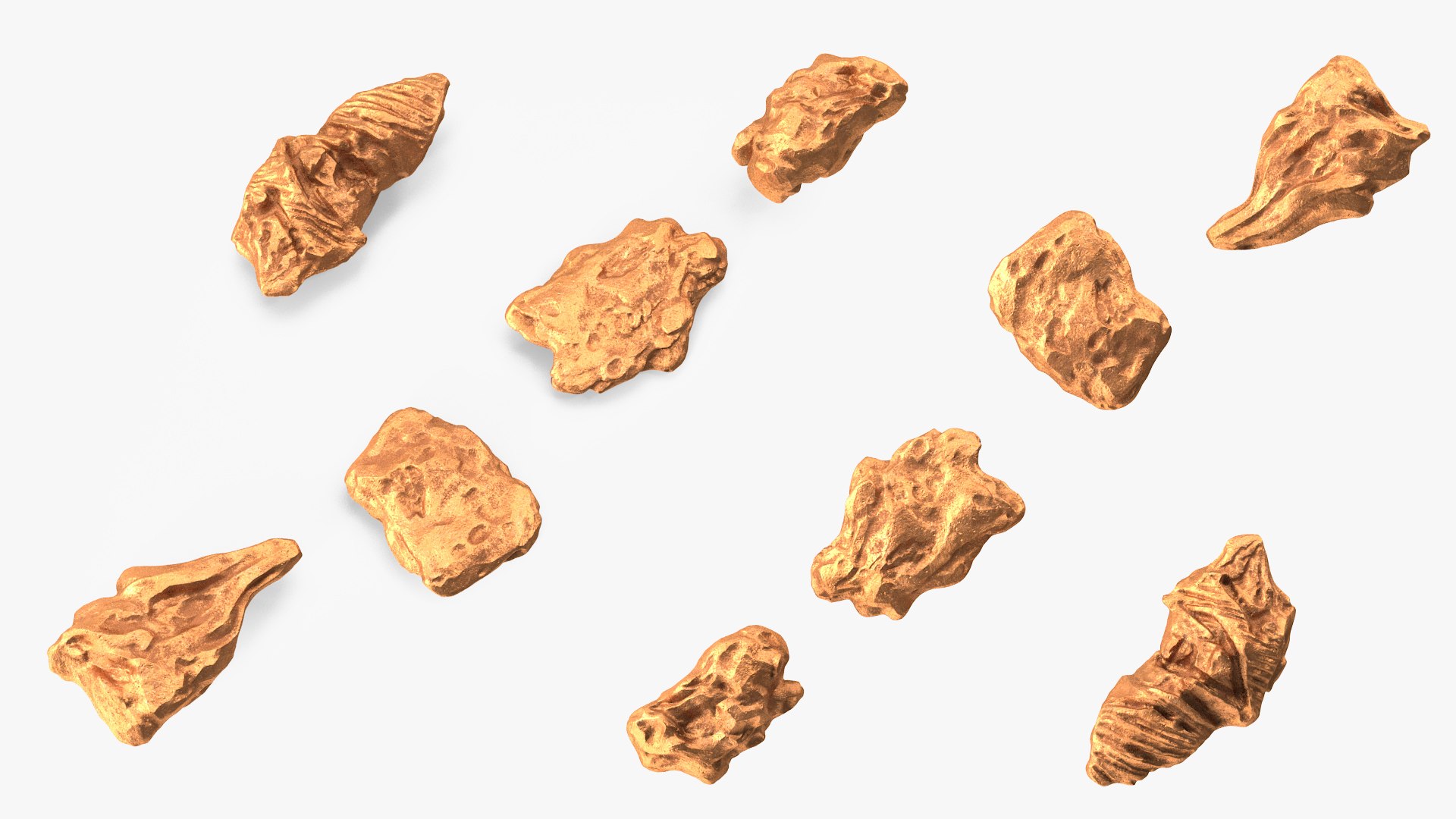 Copper Natural Minerals Small Stones 3D model preview
