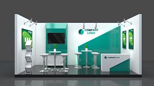 3D booth 5m x 3m model
