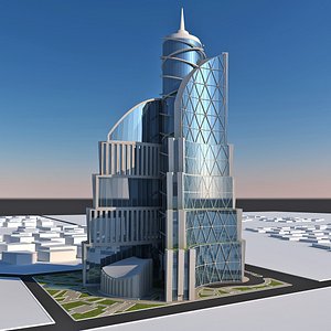Business Trade Tower Skyscraper building 3D model