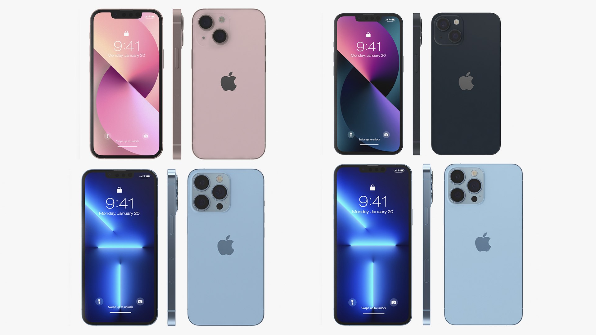 Apple iPhone 13 Collection 3D model preview