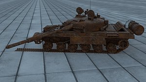 T72 wreck Cinema 4D 2023 3D