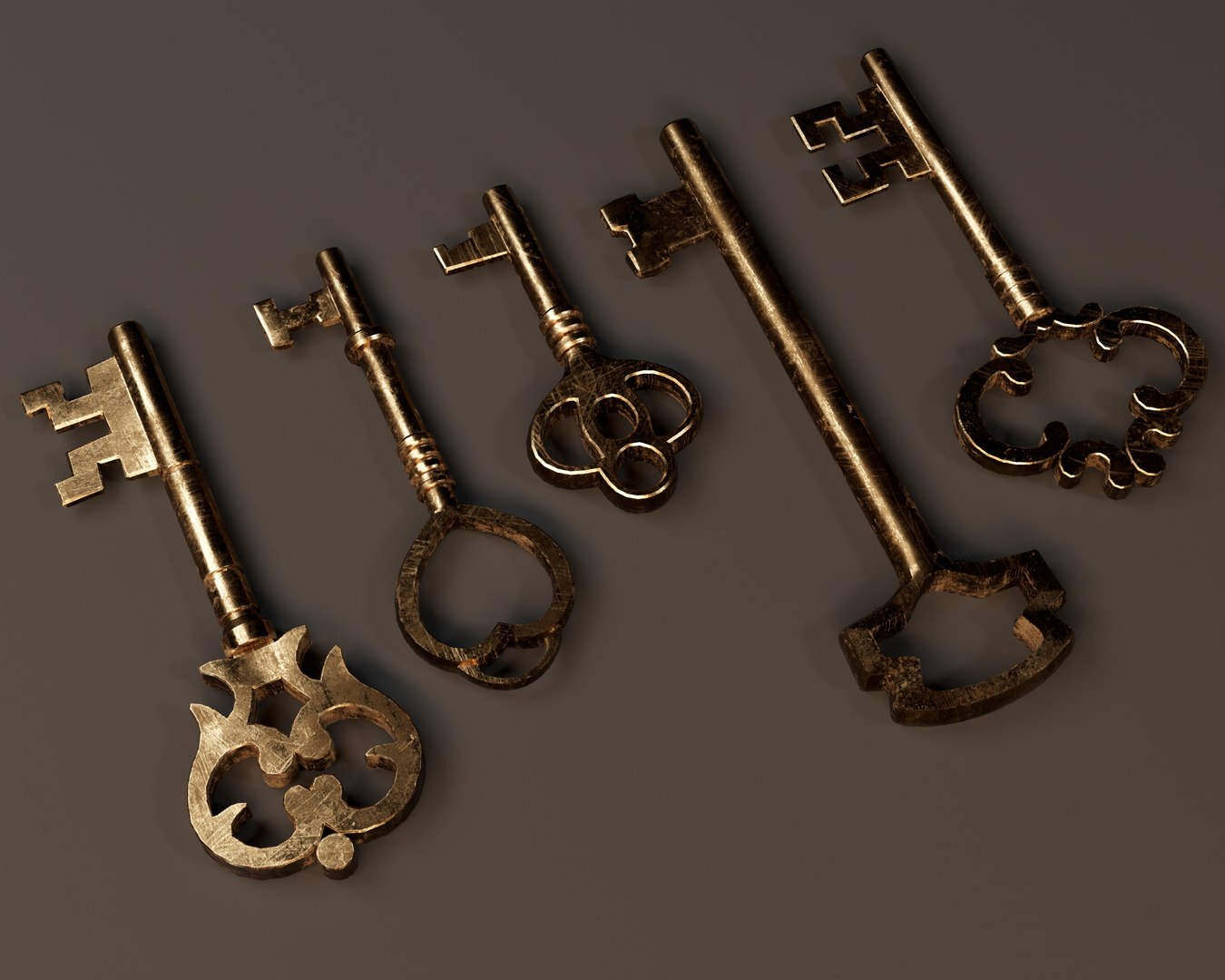 3D Medieval Antique Keys Set 2 - TurboSquid 2419100