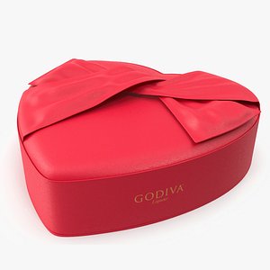 Fabric Heart Chocolate Candies Gift Box Godiva 3D model
