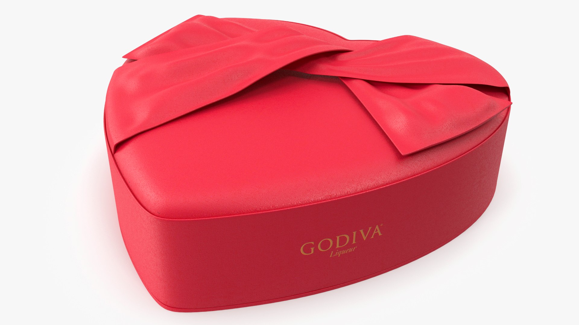 Fabric Heart Chocolate Candies Gift Box Godiva 3D model preview