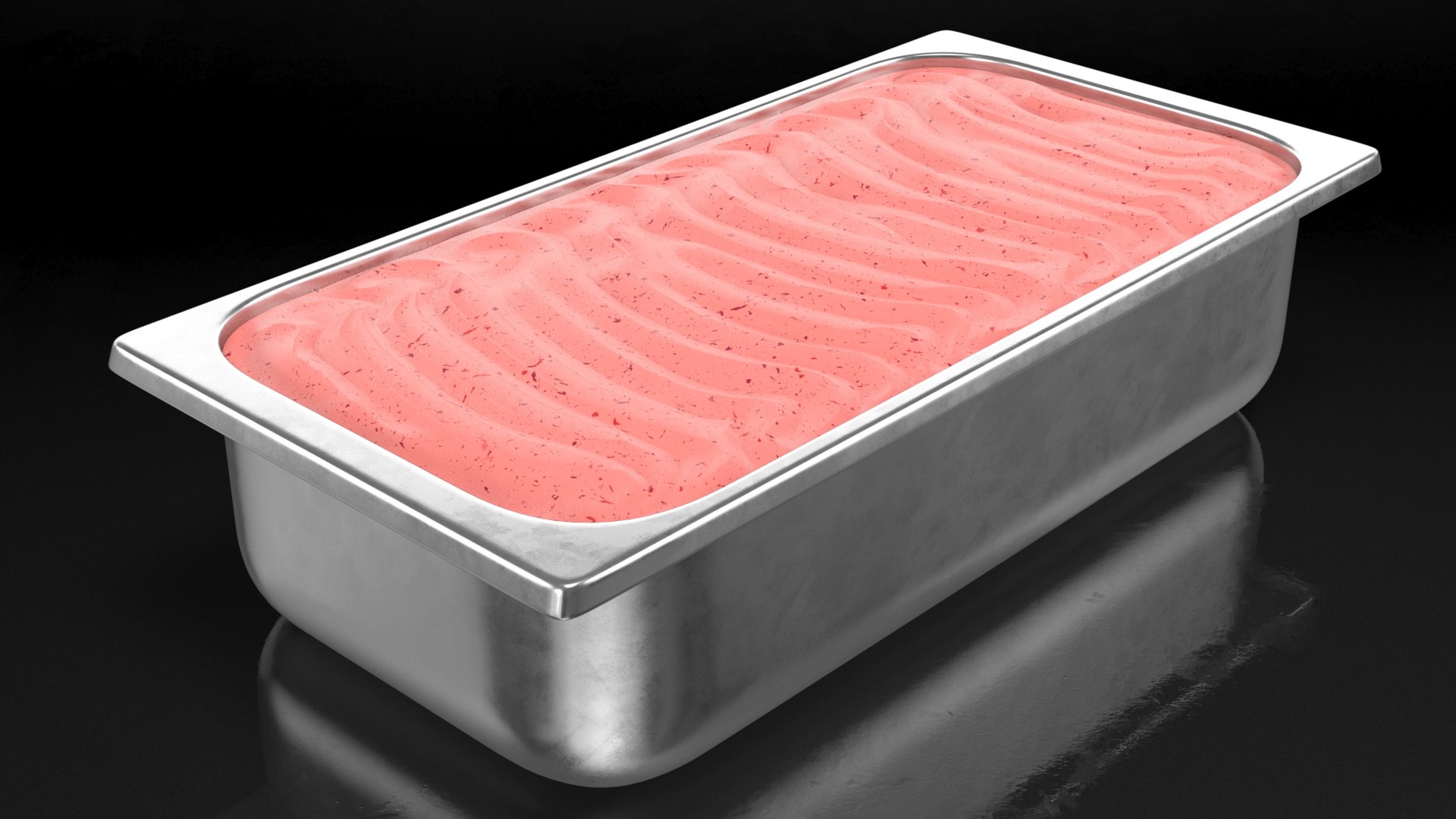 3d Model Strawberry Ice Cream Tray Untouched Surface - Turbosquid 1816793