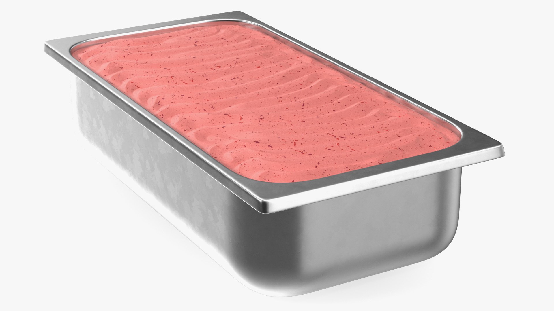 Strawberry Ice Cream Tray Untouched Surface 3D model preview