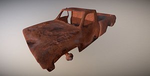 3D scrap rusted car