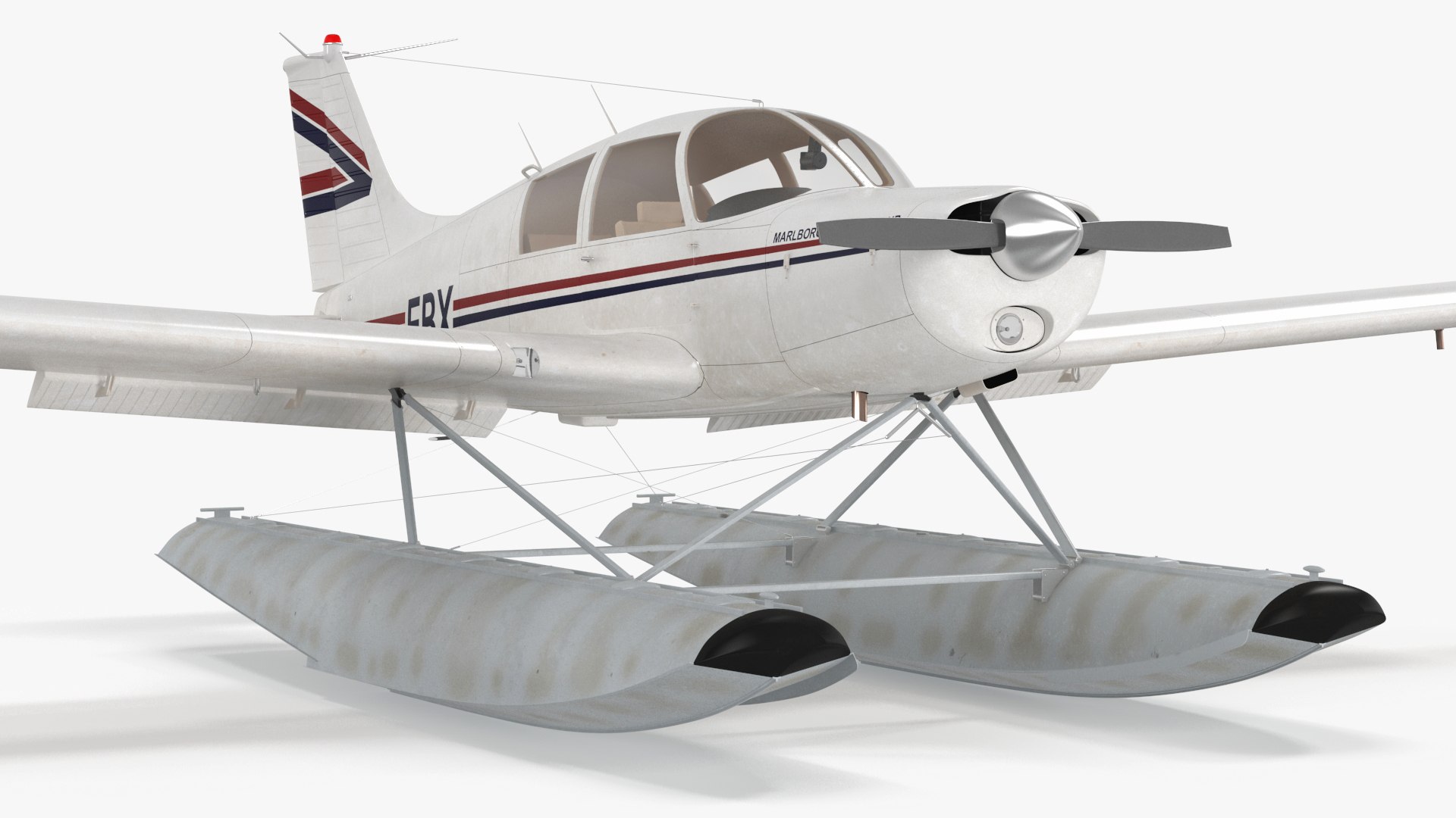 Private Seaplane Piper PA-28 Cherokee 3D model preview