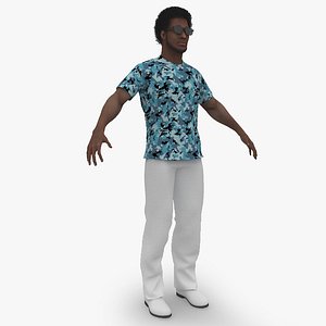 Black Man african Rigged 3 3D model