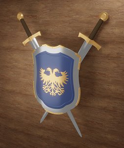 3D medieval shield eagle printable