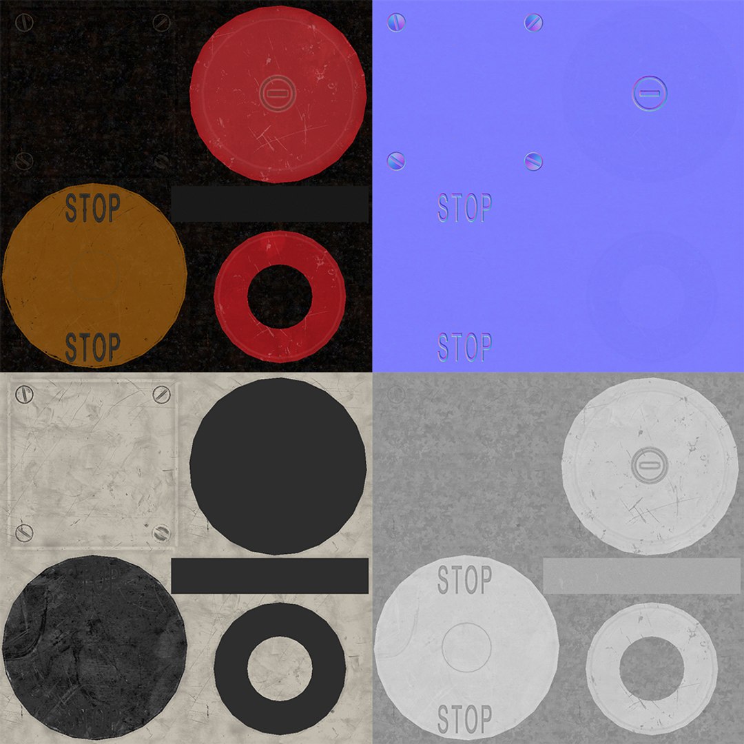 Stop Button 3d Model