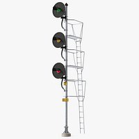 Railroad Searchlight Signal Triple