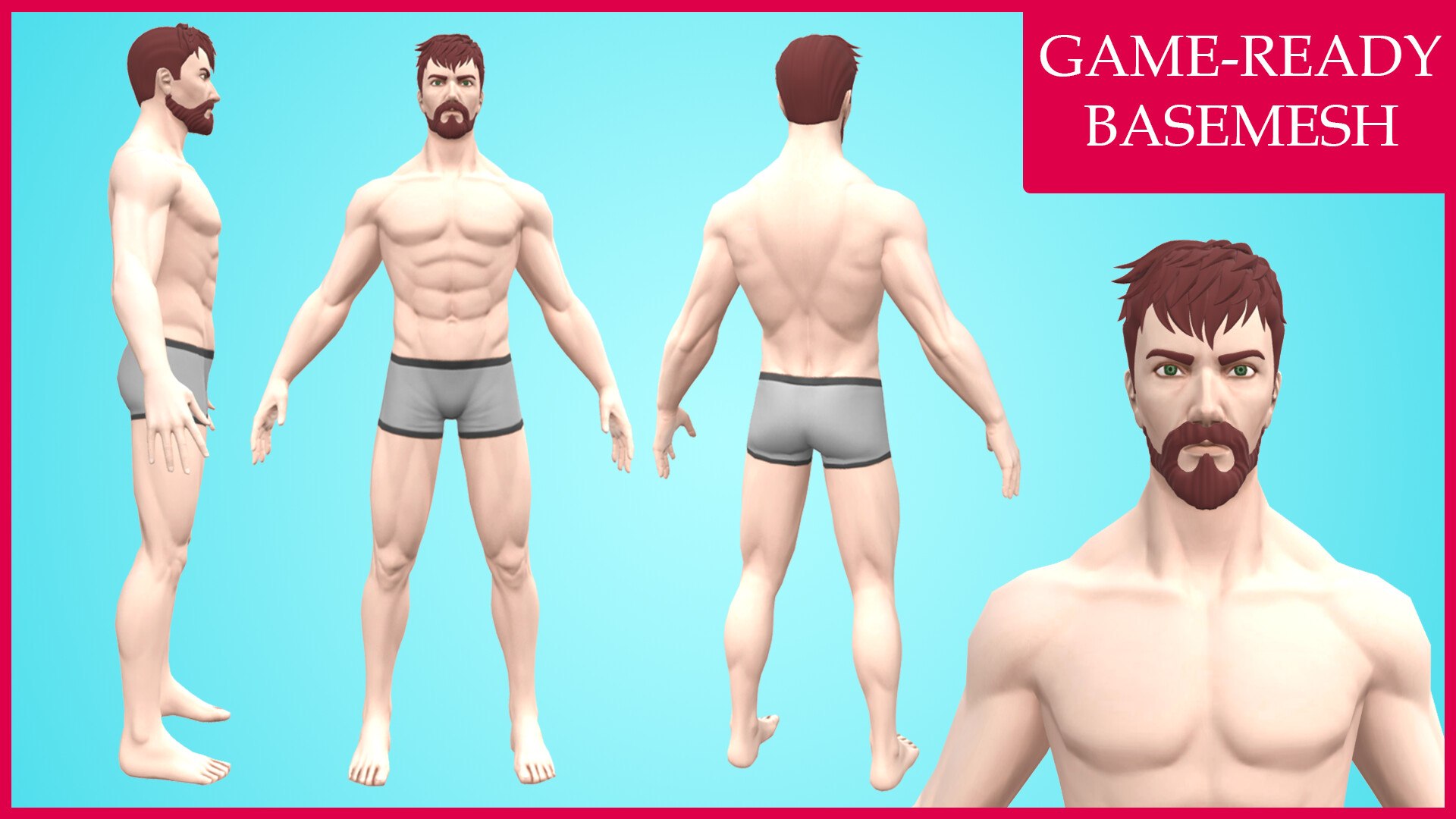 Damien Male Base Mesh Cartoon Character Model Turbosquid 2090825