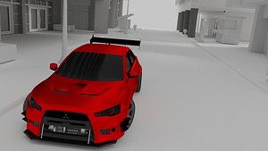3D mitsubishi lancer evo modded