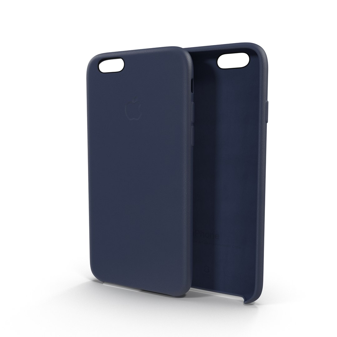 iPhone 6 Plus Leather Case Blue 3D Model 3D model preview