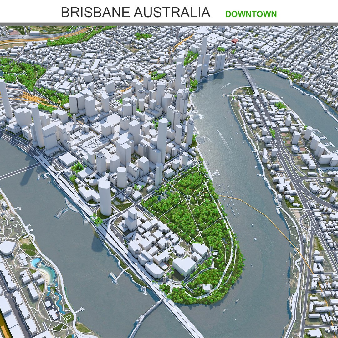 3D Brisbane Downtown Australia Model TurboSquid 1988450