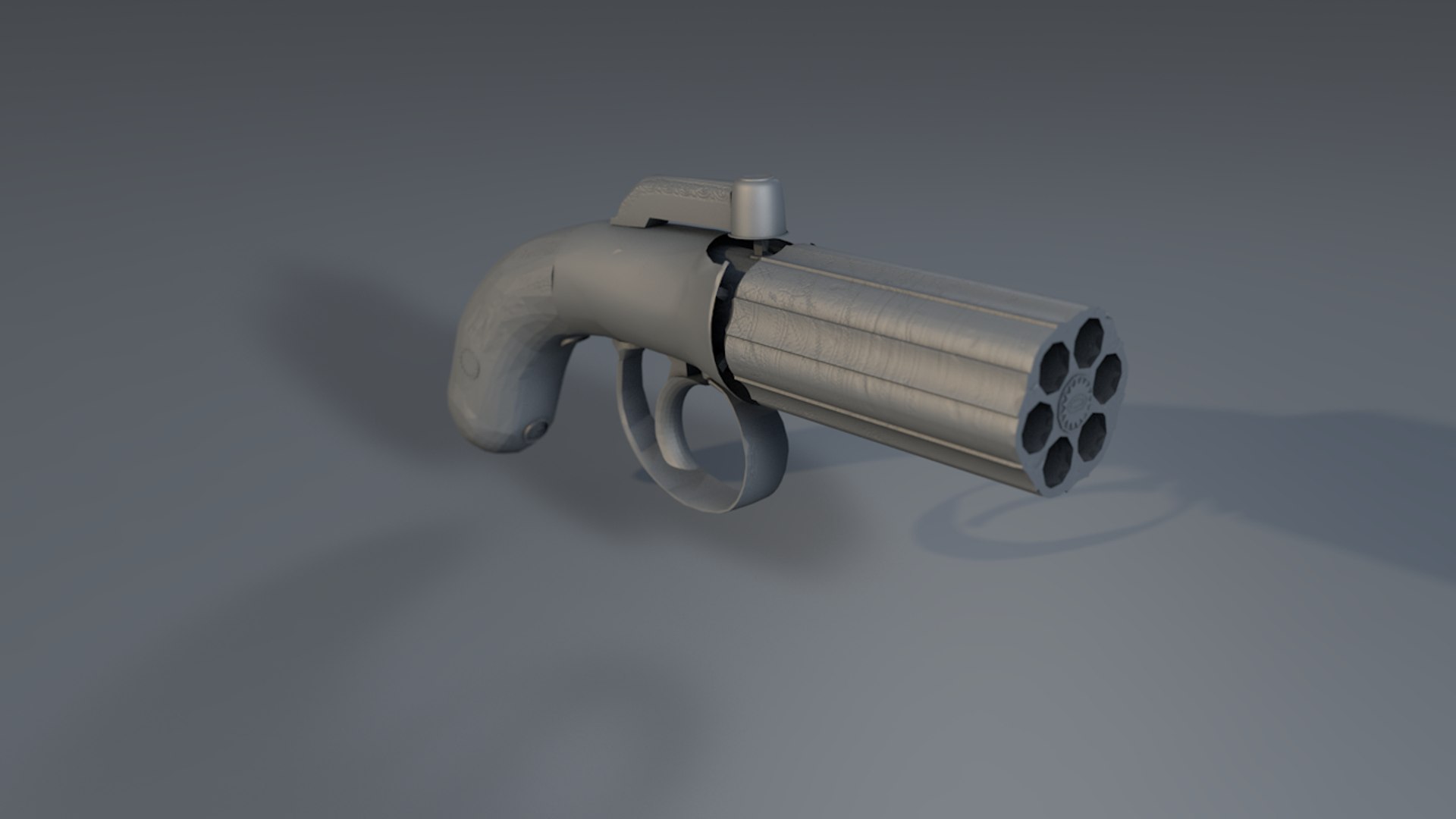 3D antique pepperbox pistol six-shot - TurboSquid 1373135