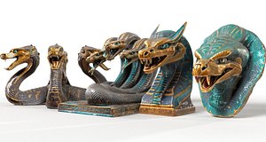 Ancient egyptian sculptures pack 3D model