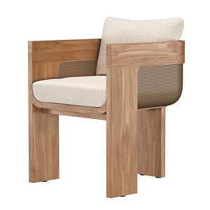 3D Sedona Cane Teak Dining Armchair