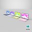 3D MacBook Neo Laptop Set with Four Colors model