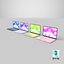 3D MacBook Neo Laptop Set with Four Colors model