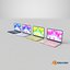 3D MacBook Neo Laptop Set with Four Colors model