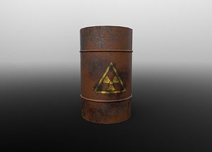 3D model rusty barrel