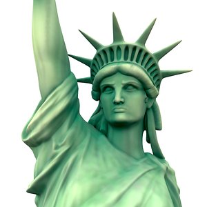 3D model modeled statue liberty