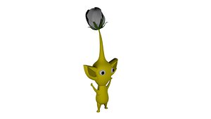3D yellow bud pikmin