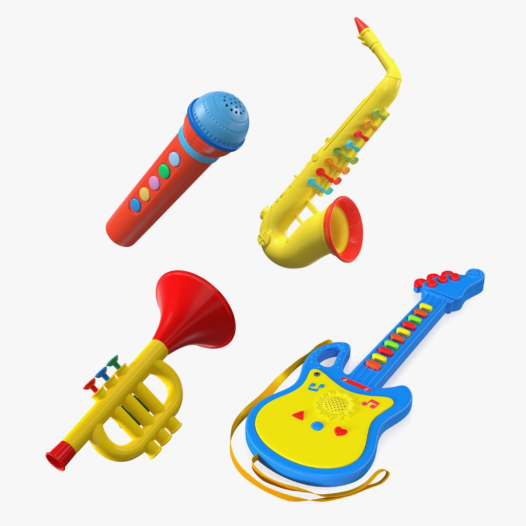 Musical Toy  Instruments Collection 3D model preview