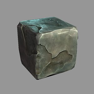 Cartoon stone cube