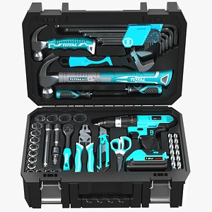 Detailed Full Toolbox With Hand Tools