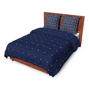 3D bed blue bedroom