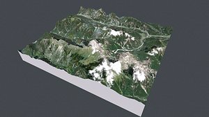 3D model Mountain landscape  Monte Zabus  Julian Alps  Italy  Europe