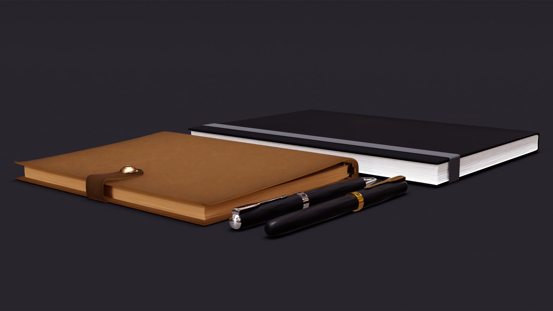Notebooks Pens Interior Office Model - TurboSquid 1634237