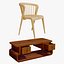 Wooden Dining Chair With Coffee Table Classic