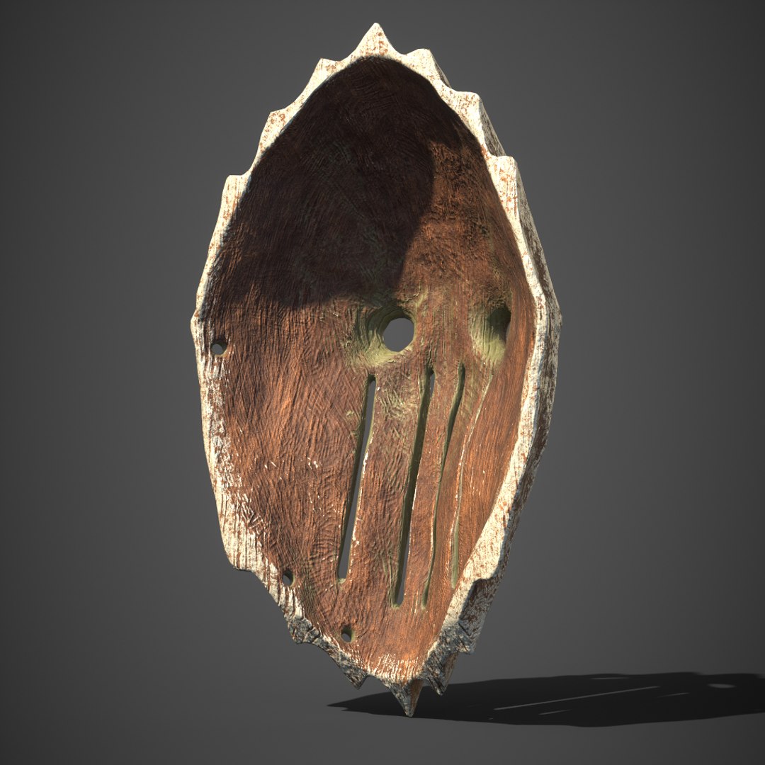 Wood carved tribal mask model - TurboSquid 1560157