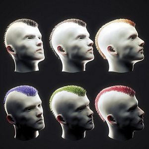 3D punk hairstyle 1 model