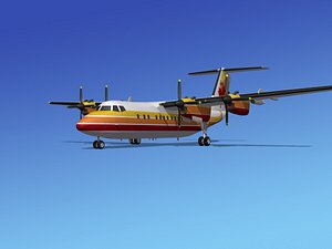 3d dhc-7-200 passenger freight model