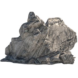 3D Cliff rock grey model