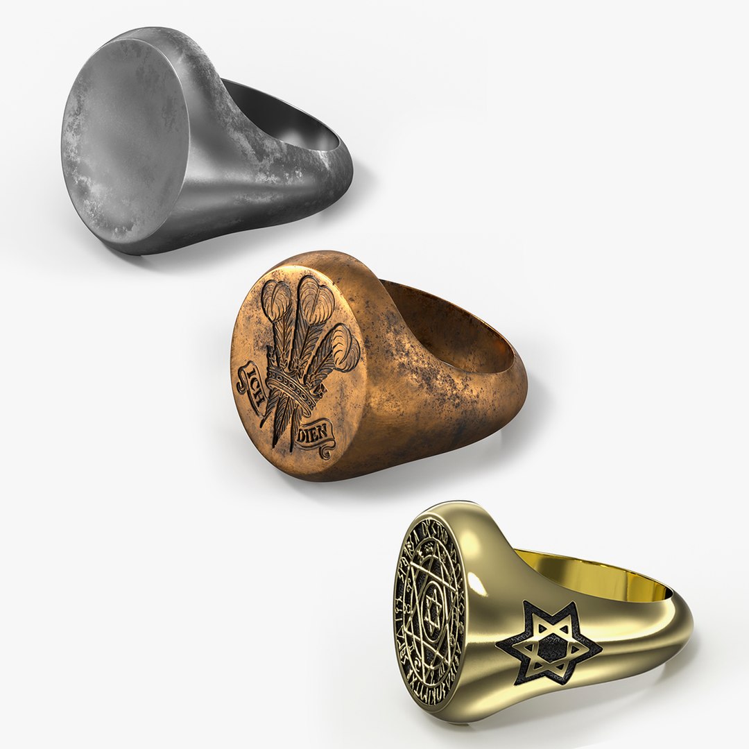 Signet Rings Collection 3D model preview