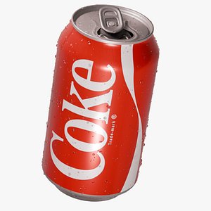 Soda Can 350 ML With Droplets 3D model