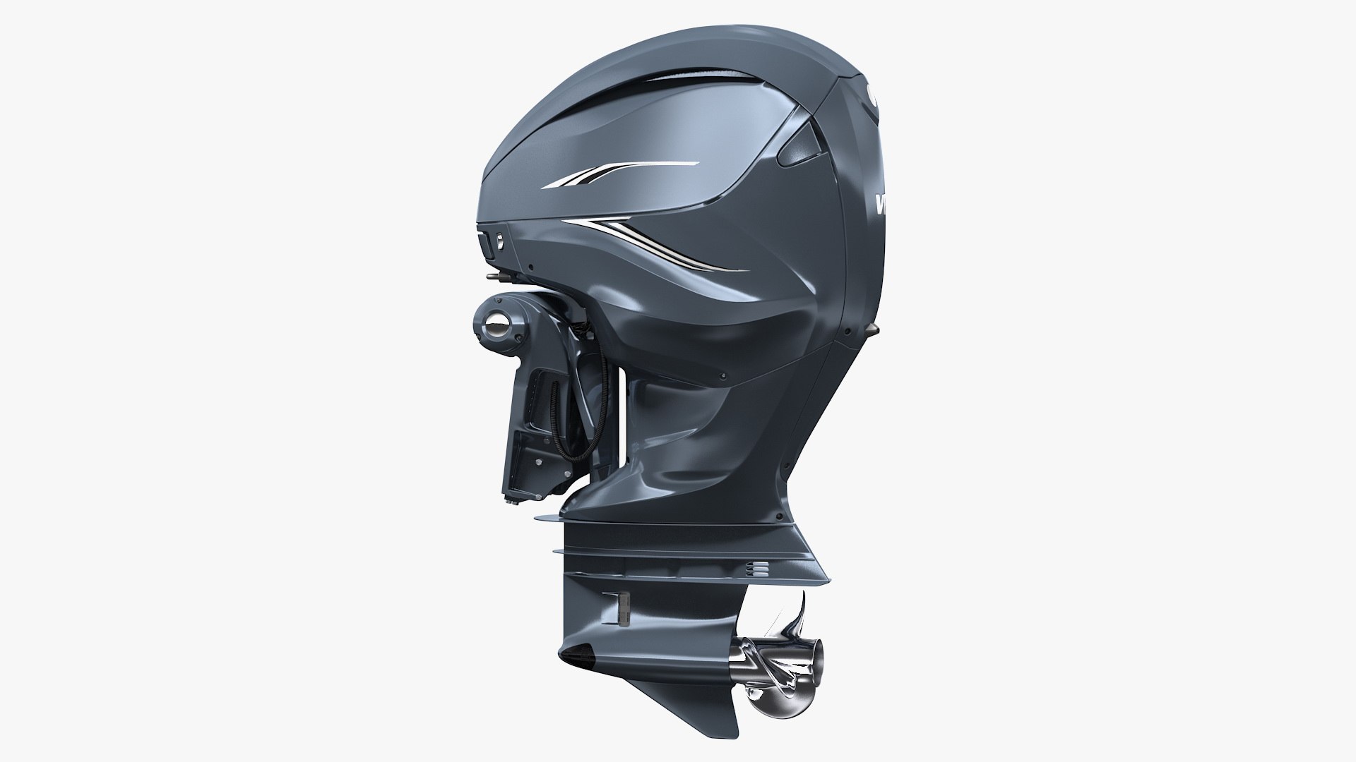 V8 Outboard Boat Motor 3D model preview