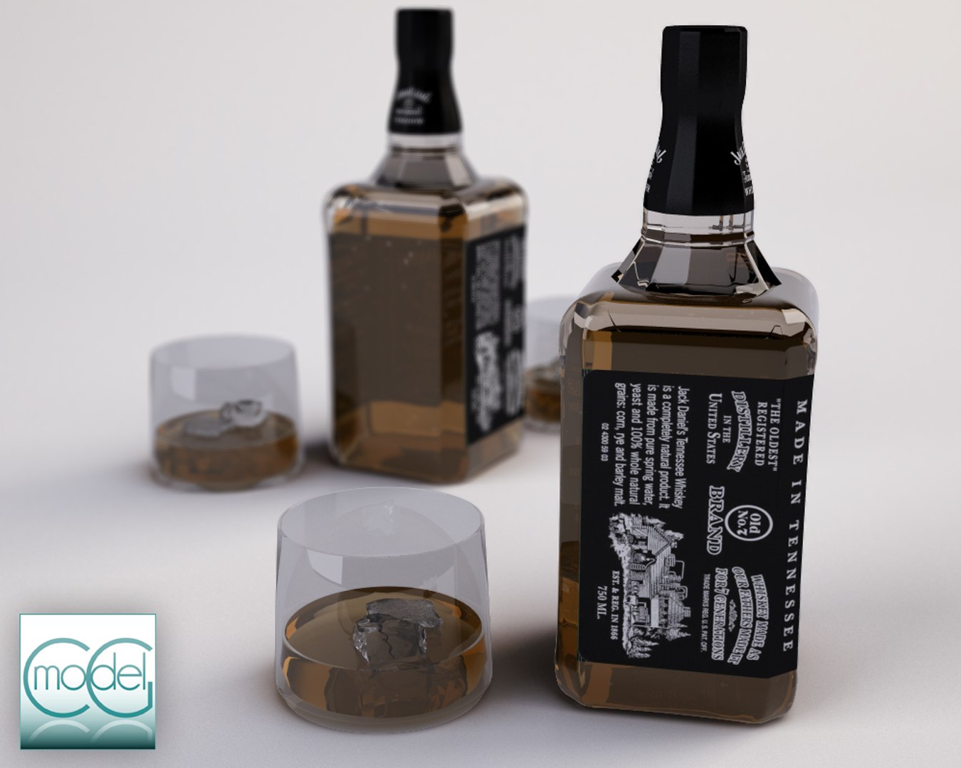 3d model of jack daniels whiskey